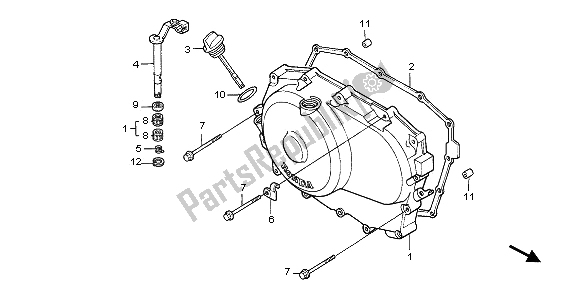 Tutte le parti per il Coperchio Carter Destro del Honda NTV 650 1996