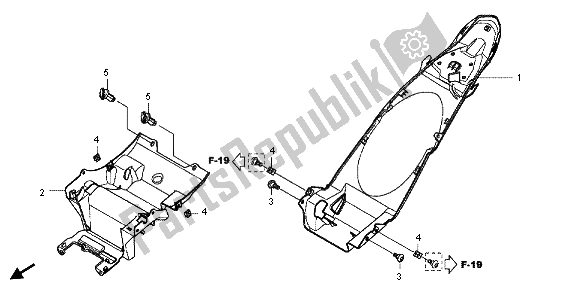 All parts for the Rear Fender of the Honda NC 700 XD 2013