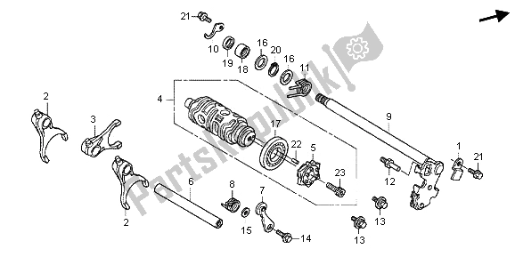 Todas las partes para Tambor De Cambio De Marchas de Honda CBR 1000 RR 2013