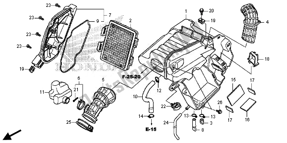 All parts for the Air Cleaner of the Honda CRF 250M 2014
