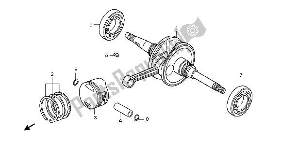 All parts for the Crankshaft & Piston of the Honda PES 150R 2010