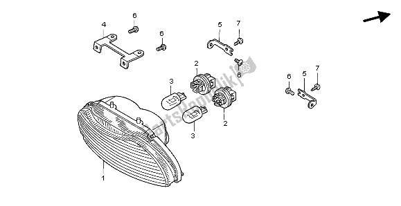 Toutes les pièces pour le Feu Arrière du Honda CBR 600F 2007