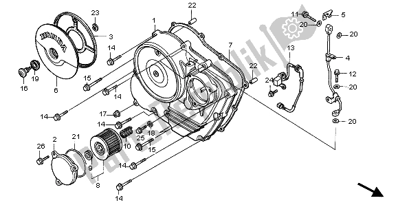 Todas as partes de Tampa Direita Do Cárter do Honda NX 650 1996