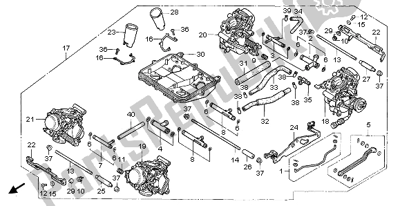 All parts for the Carburetor (assy.) of the Honda VFR 750F 1995