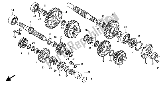 Alle onderdelen voor de Overdragen van de Honda XR 650R 2007