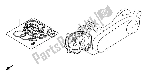 All parts for the Eop-1 Gasket Kit A of the Honda SH 300A 2007