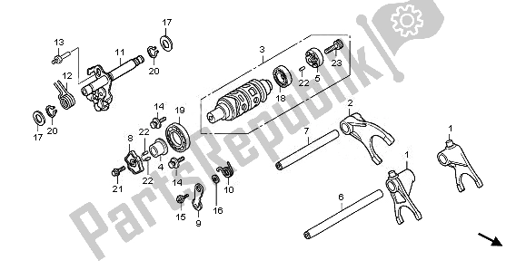 All parts for the Gearshift Drum of the Honda CBF 1000 FS 2011