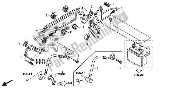 Tutte le parti per il Tubo Freno Anteriore del Honda VT 750C2S 2013