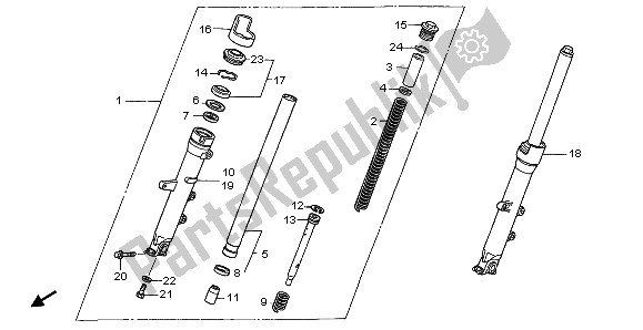 All parts for the Front Fork of the Honda NT 700V 2009