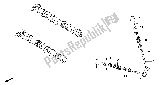 All parts for the Camshaft & Valve of the Honda CBF 1000T 2007