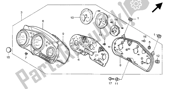 Alle onderdelen voor de Meter (kmh) van de Honda CBR 600F 2000