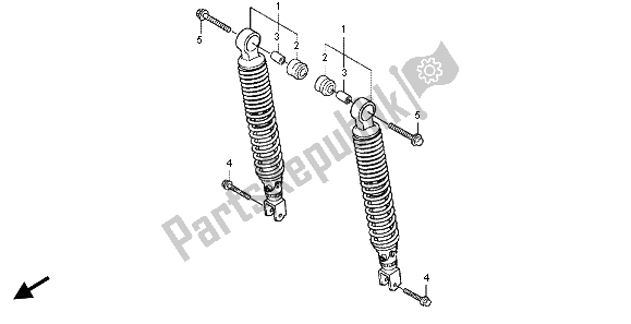 All parts for the Rear Cushion of the Honda SH 125 2012