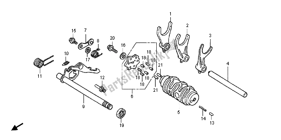 Alle onderdelen voor de Versnellingsbak van de Honda CBR 125R 2012