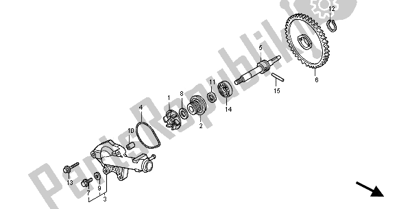 Alle onderdelen voor de Waterpomp van de Honda VT 125C2 2000