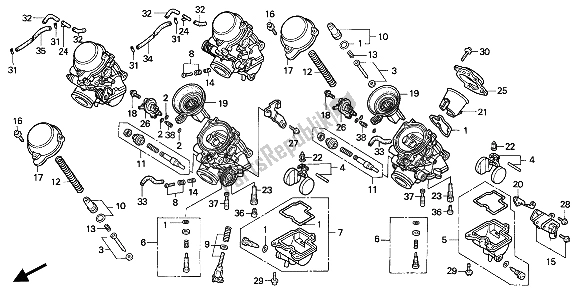 Tutte le parti per il Carburatore (parti Componenti) del Honda CB 1000F 1994