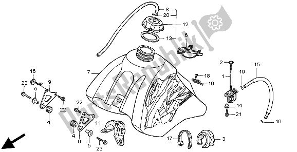 Todas las partes para Depósito De Combustible de Honda XR 250R 1995