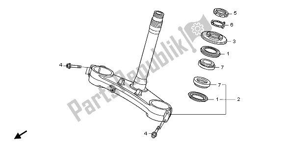All parts for the Steering Stem of the Honda CBR 1000 RR 2009