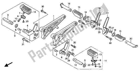 Tutte le parti per il Passo del Honda CB 250 1994