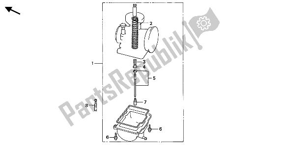 All parts for the Eop-1-1 Carburetor Optional Parts Kit of the Honda CR 250R 1986