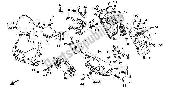 All parts for the Cowl of the Honda XL 600V Transalp 1996