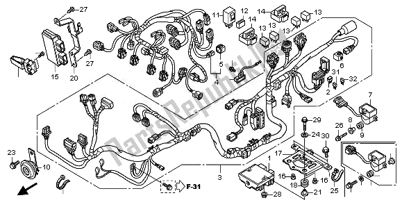 Tutte le parti per il Cablaggio del Honda CB 600 FA Hornet 2010