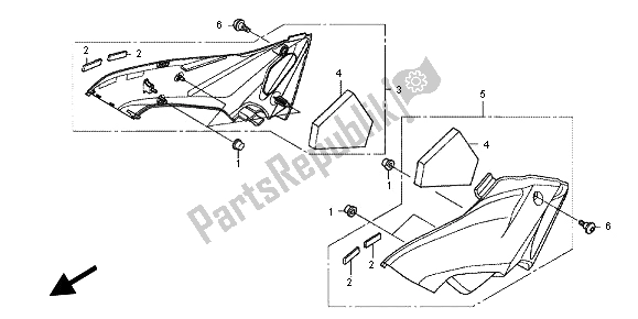 All parts for the Side Cover of the Honda CBR 600F 2012