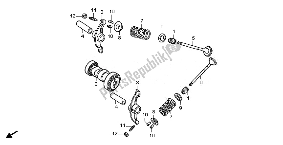 Toutes les pièces pour le Arbre à Cames Et Soupape du Honda CRF 50F 2011