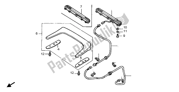 Toutes les pièces pour le Feu Stop Surélevé du Honda GL 1500 SE 1996