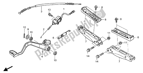 All parts for the Step of the Honda TRX 400 FA 2007