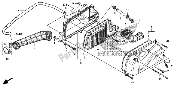 All parts for the Air Cleaner of the Honda FES 125A 2012