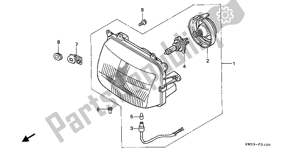 Wszystkie części do Reflektor Honda NX 250 1993