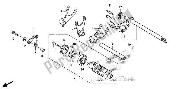Alle onderdelen voor de Versnellingsbak van de Honda VT 750C2S 2013
