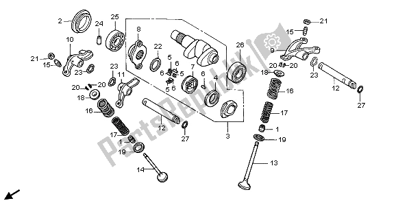 All parts for the Camshaft & Valve of the Honda XR 650R 2006