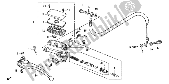 Alle onderdelen voor de Koppeling Hoofdremcilinder van de Honda CBF 1000 FA 2012