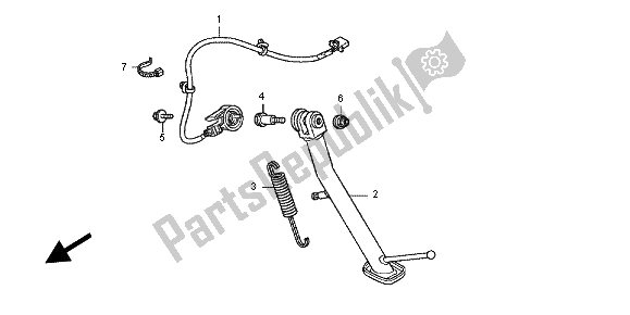 All parts for the Stand of the Honda NC 700 XA 2012