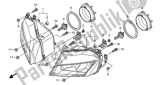 Todas las partes para Faro de Honda CBF 1000 FA 2010