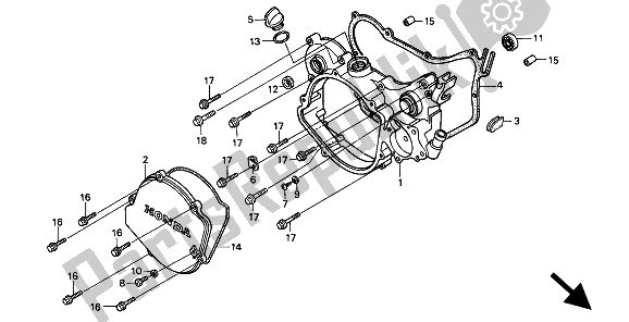 Toutes les pièces pour le Couvercle De Carter Droit du Honda CR 125R 1994