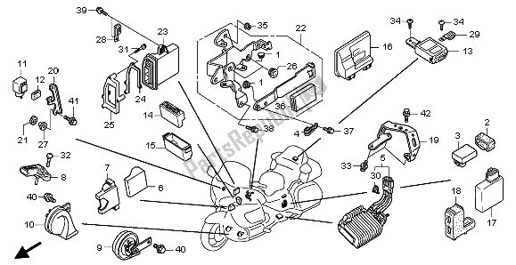 All parts for the Control Unit (airbag) of the Honda GL 1800 2009