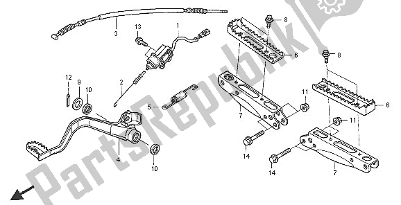 All parts for the Step of the Honda TRX 400 FA Fourtrax Rancher AT 2005