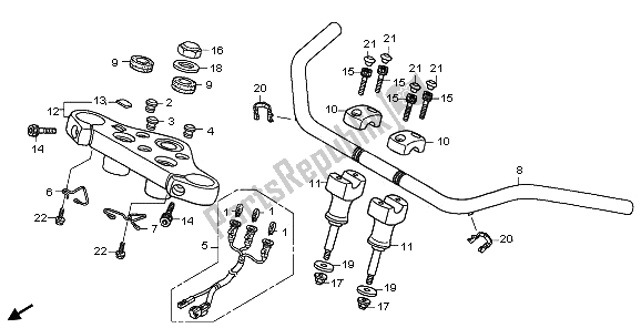 Todas las partes para Manejar Tubo Y Puente Superior de Honda VT 750C 2009