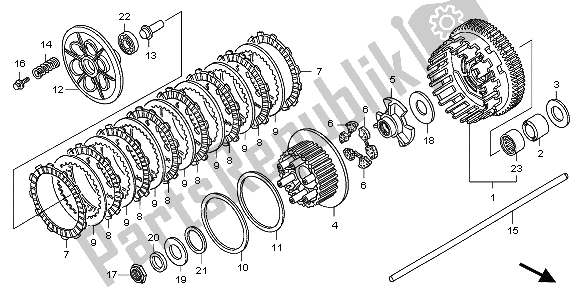 All parts for the Clutch of the Honda CB 1300A 2009