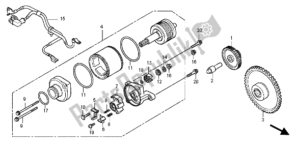 Todas as partes de Motor De Arranque do Honda SH 125 2012