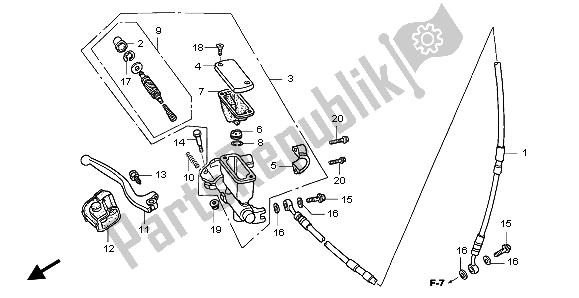 Todas las partes para Fr. Cilindro De Freno de Honda CR 125R 2004