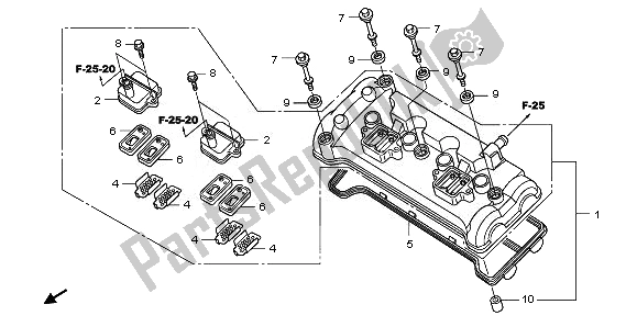 All parts for the Cylinder Head Cover of the Honda CBF 1000 FS 2011