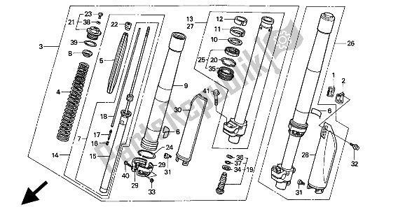 Todas as partes de Garfo Dianteiro do Honda CR 250R 1994