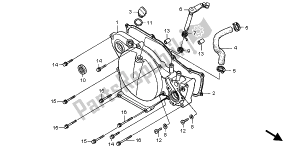 All parts for the Right Crankcase Cover of the Honda CR 80 RB LW 1996