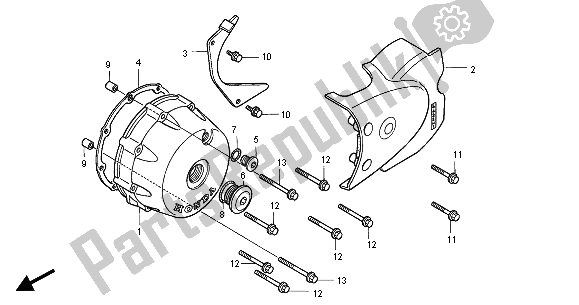 Alle onderdelen voor de Linker Carterdeksel van de Honda VT 125C 2000
