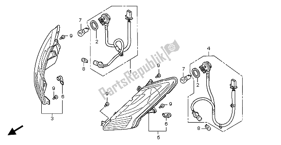 All parts for the Winker of the Honda SH 150 2009