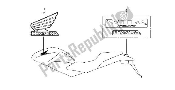 Tutte le parti per il Marchio del Honda VTR 250 2009