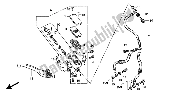 All parts for the Fr. Brake Master Cylinder of the Honda CB 900F Hornet 2005